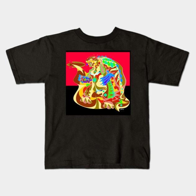 gamera tortoise ecopop turtle art line works Kids T-Shirt by jorge_lebeau